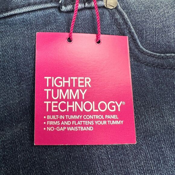 NWT Lane Bryant Tummy Control Dark Wash Jeans 14 PLUS Petite Skinny Jeans New - Picture 3 of 8